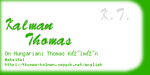 kalman thomas business card